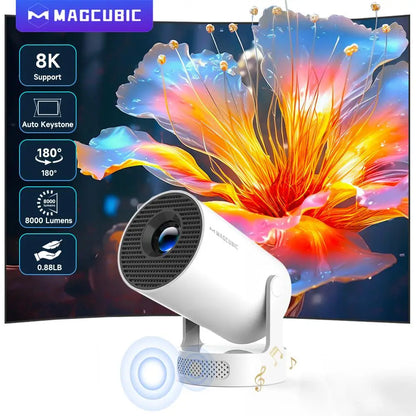 8K Wifi6 Projector 290ANSI Android 14 Dual WIFI Allwinner H726 BT5.0 1280*720P Home Cinema Outdoor Portable HY300 Pro +