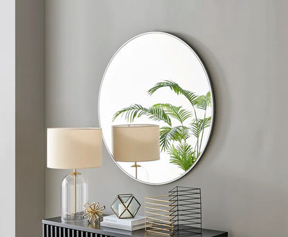 Alcantera round Metal Frame Wall Mirror Simple and Elegant Modern Design
