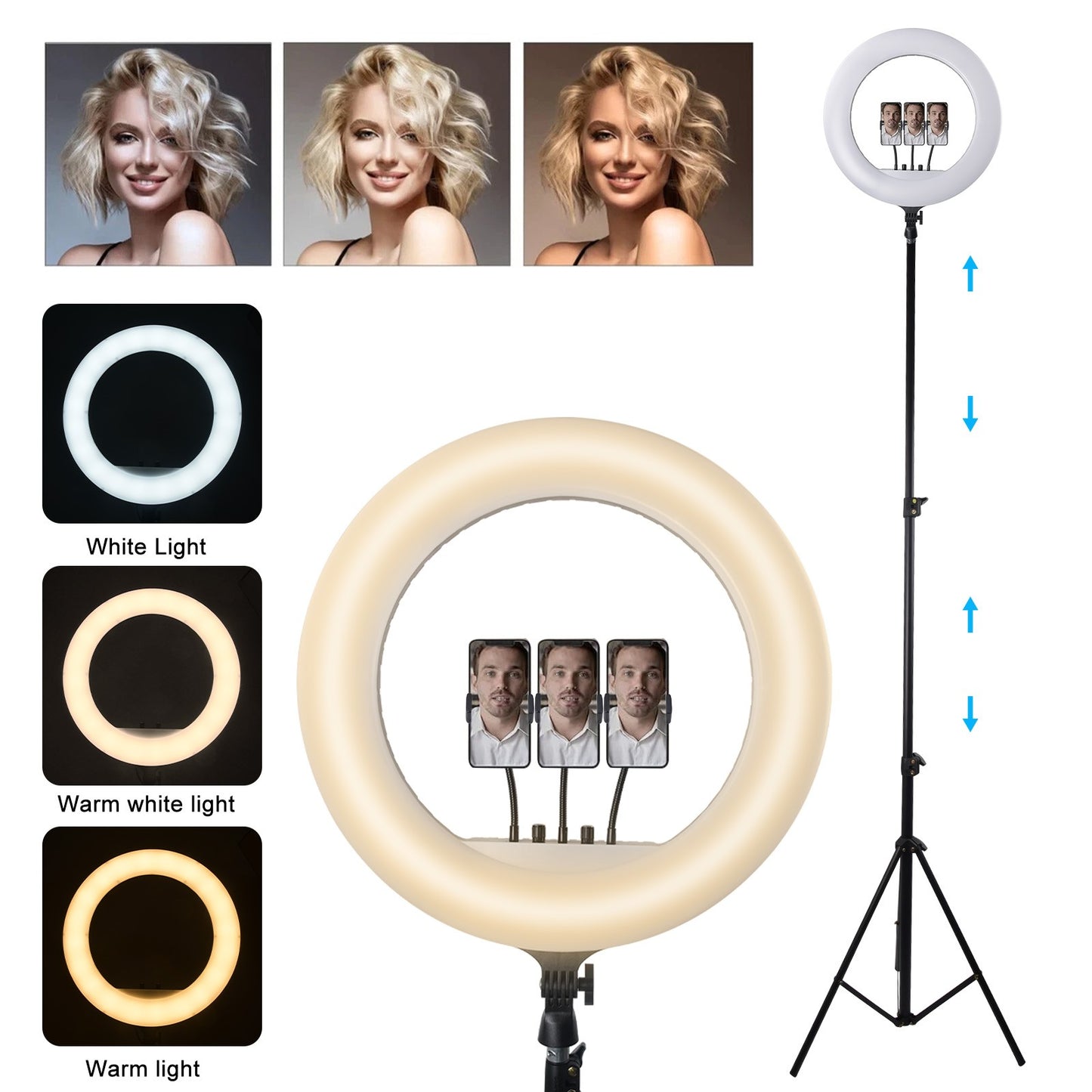 21 Inch LED Ring Light with Stand & Phone Holder – Makeup Beauty Vlogging Video