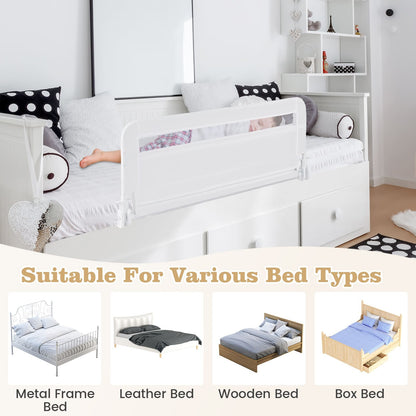 COSTWAY Toddlers Bed Rail Guard 100Cm Foldable Baby Bed Rail-White SVE10047WHBS