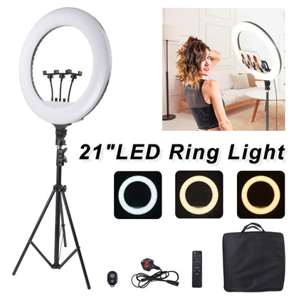21 Inch LED Ring Light with Stand & Phone Holder – Makeup Beauty Vlogging Video