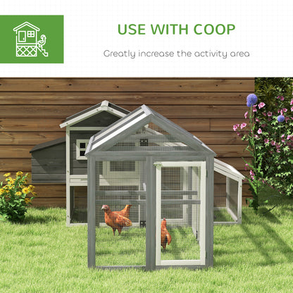 Large Chicken Run, Wooden Chicken Coop W/ Combinable Design-Natural Wood Finish