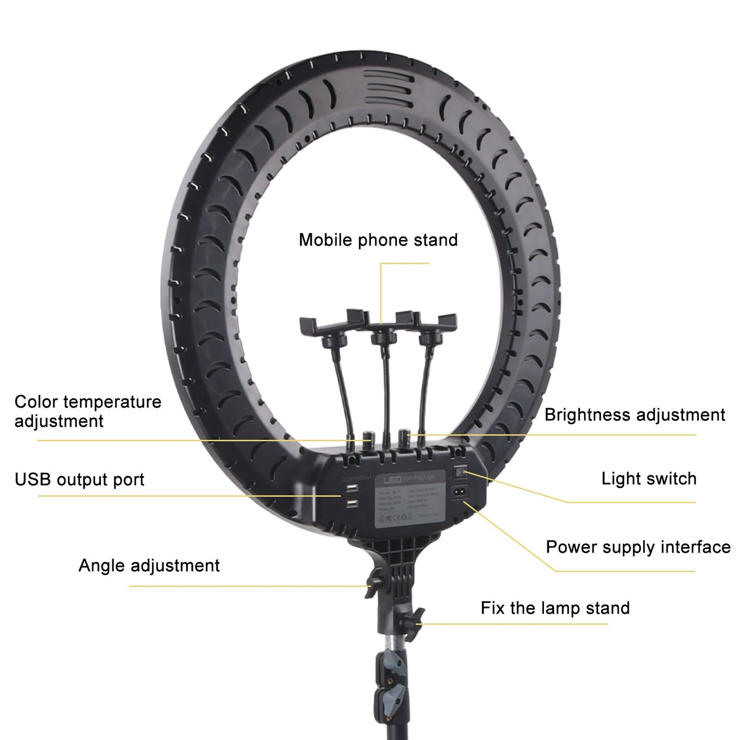 21 Inch LED Ring Light with Stand & Phone Holder – Makeup Beauty Vlogging Video