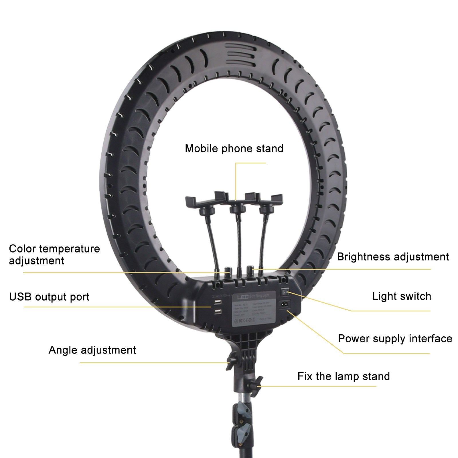 21 Inch LED Ring Light with Stand & Phone Holder – Makeup Beauty Vlogging Video