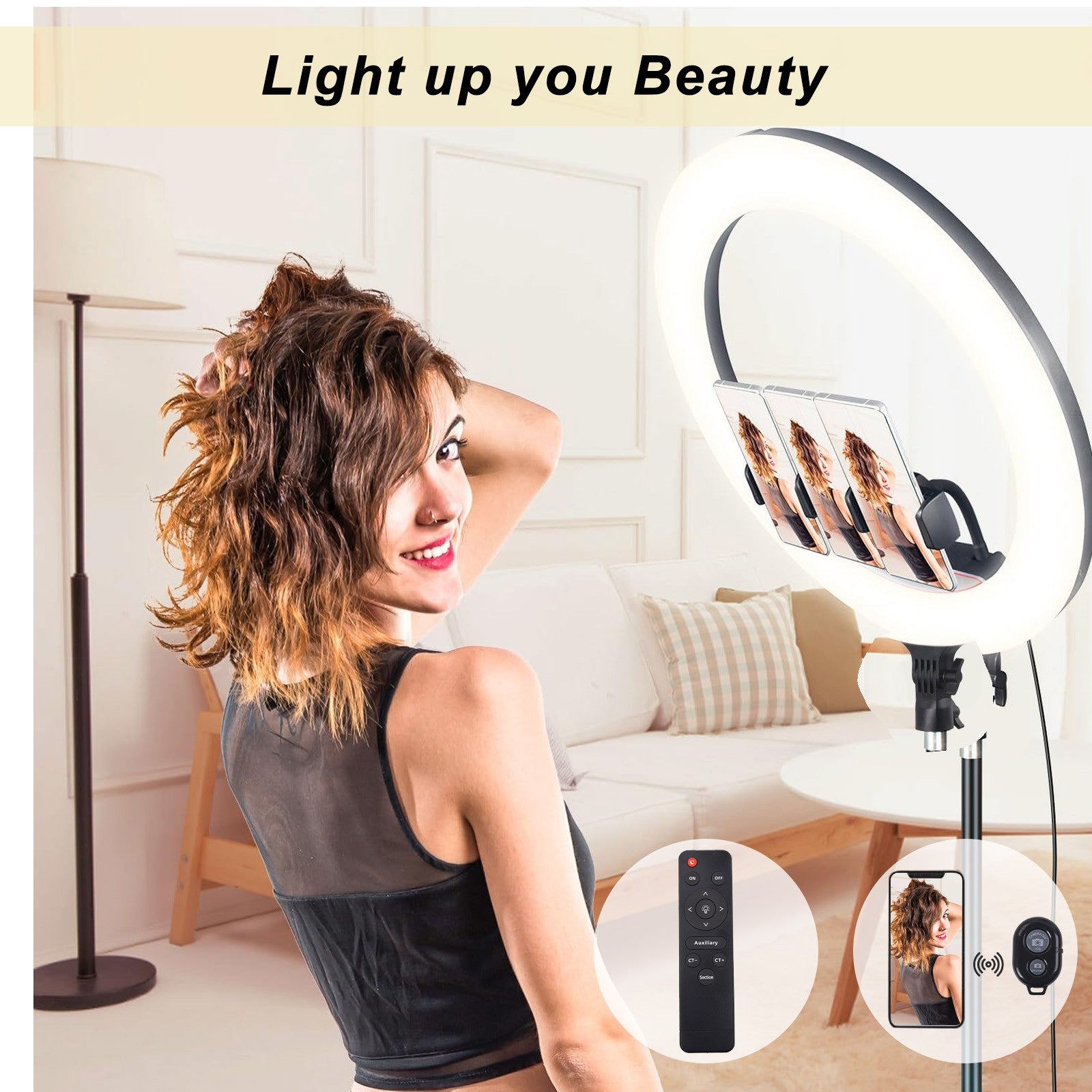 21 Inch LED Ring Light with Stand & Phone Holder – Makeup Beauty Vlogging Video