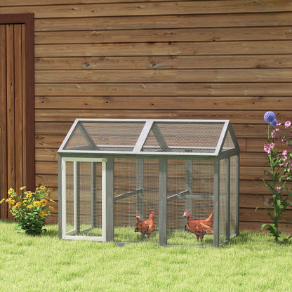 Large Chicken Run, Wooden Chicken Coop W/ Combinable Design-Natural Wood Finish