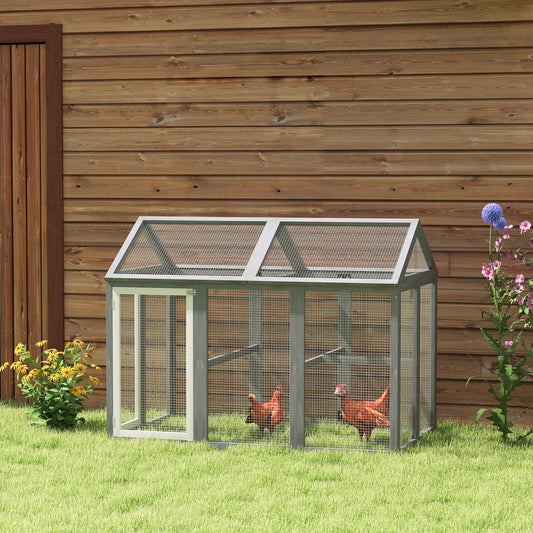 Large Chicken Run, Wooden Chicken Coop W/ Combinable Design-Natural Wood Finish