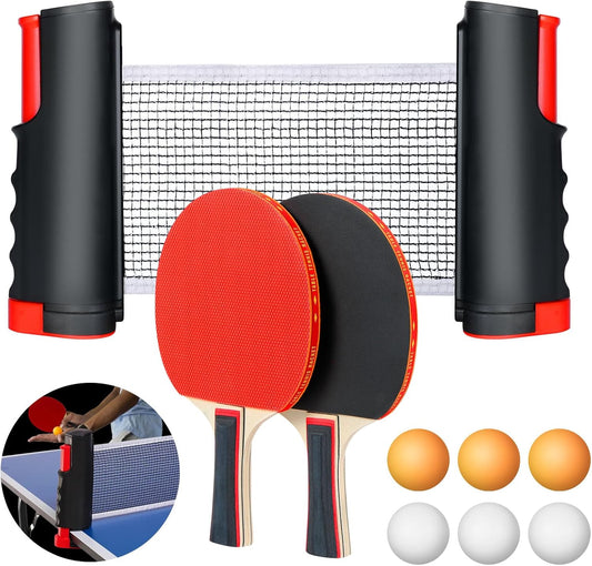 Table Tennis Bats, Wooden Table Tennis Set | Portable Table Tennis Set, 2 Table Tennis Bats, 3 Ping Pong Balls & Carry Bag, for Outdoor/Indoor Daily Practice &Competitions