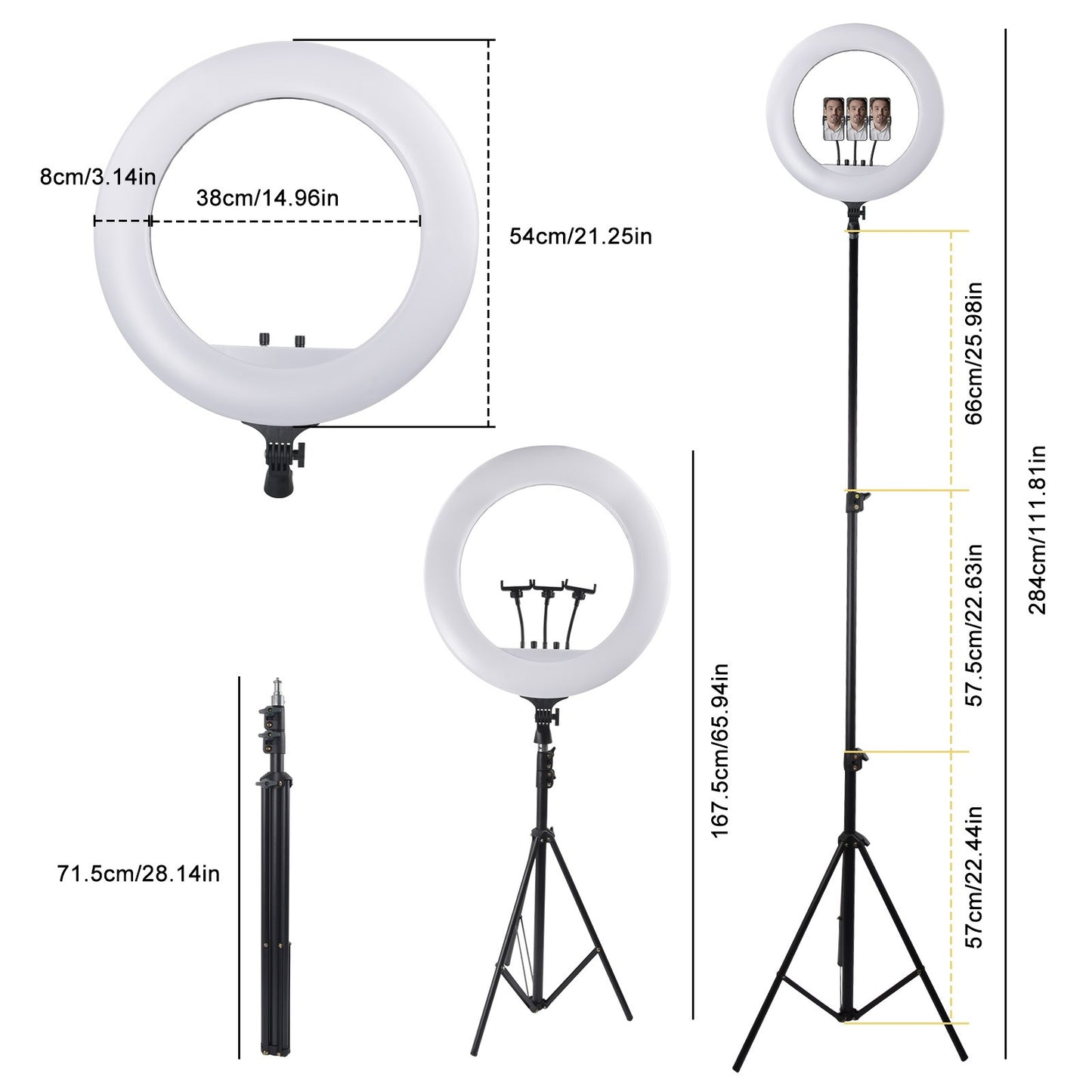 21 Inch LED Ring Light with Stand & Phone Holder – Makeup Beauty Vlogging Video