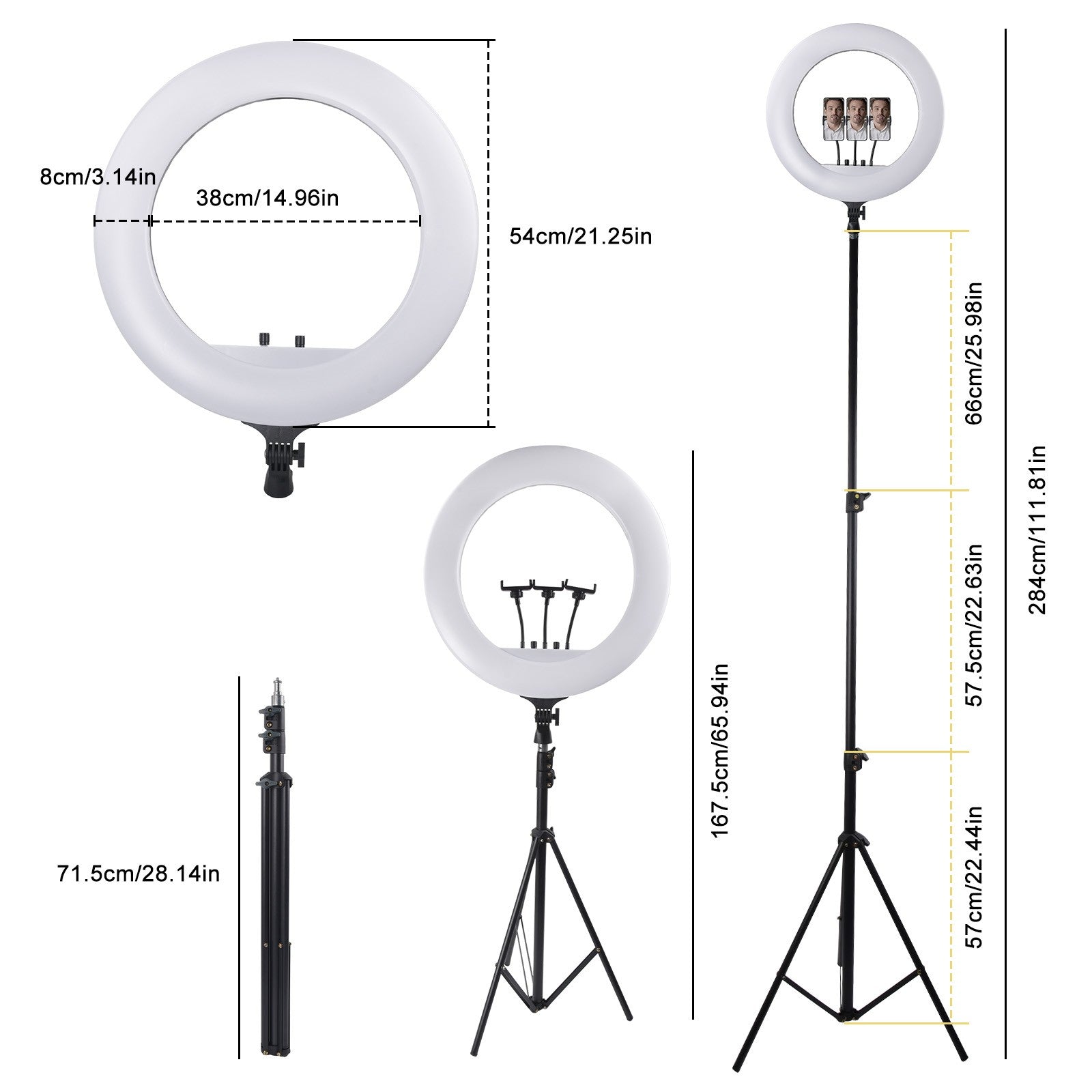 21 Inch LED Ring Light with Stand & Phone Holder – Makeup Beauty Vlogging Video