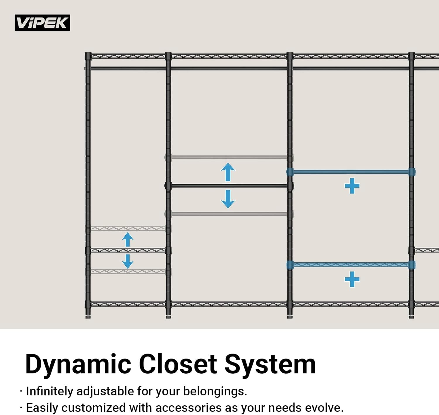V5 Portable Closet Wardrobe Heavy Duty Clothes Rack, Freestanding Clothing Rack with 4 Hang Rods & 8 Shelves, Adjustable Closet Rack, 68.9" L X 15.7" W X 76.4" H, Max Load 890LBS, Black