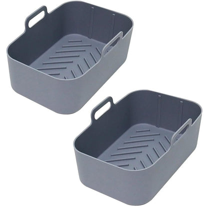 X2 Silicone Air Fryer Liners Ninja Premium Dual Reusable Non-Stick Basket Insert