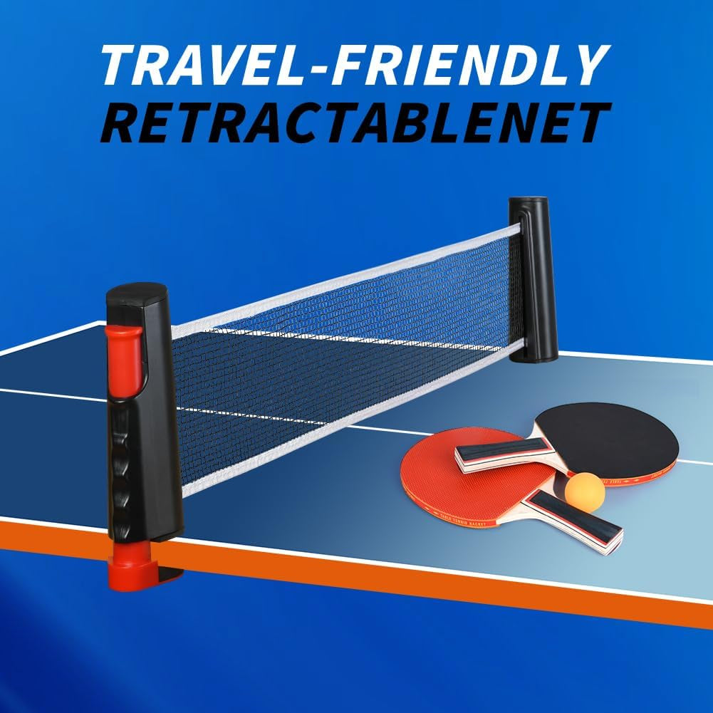 Table Tennis Bats, Wooden Table Tennis Set | Portable Table Tennis Set, 2 Table Tennis Bats, 3 Ping Pong Balls & Carry Bag, for Outdoor/Indoor Daily Practice &Competitions
