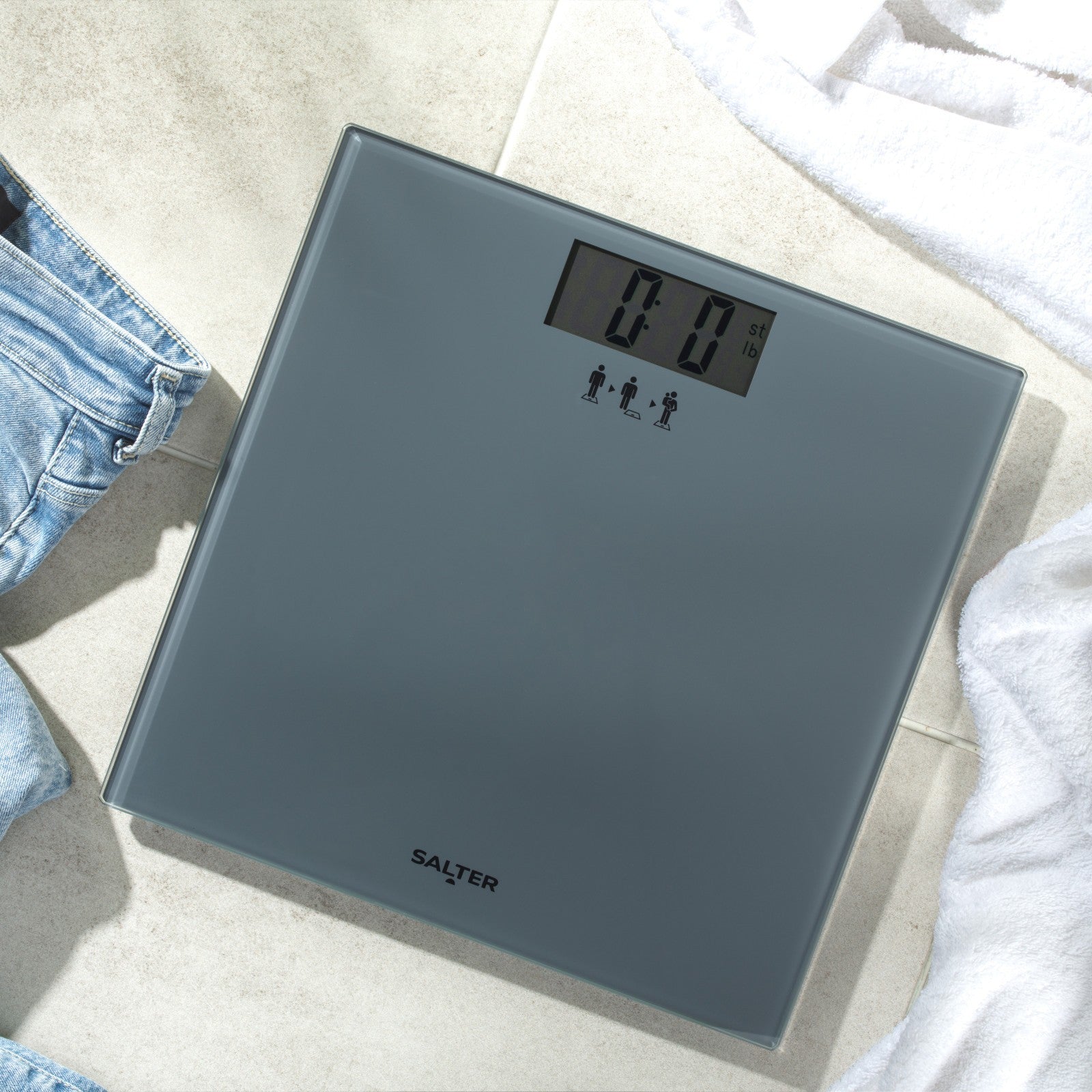 Salter Bathroom Scale Add & Weigh for Babies Pets, Luggage Easy Read LCD Display