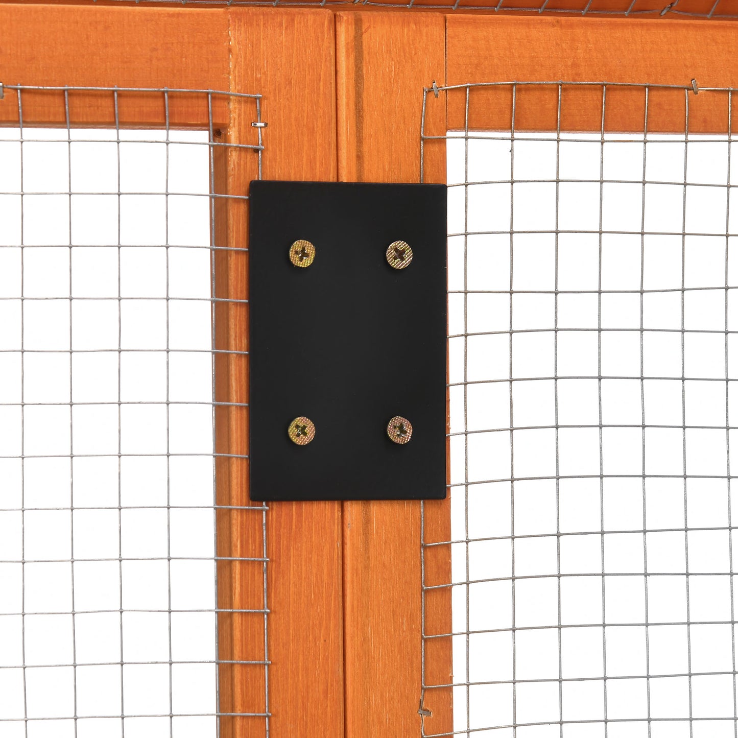 Large Chicken Run, Wooden Chicken Coop W/ Combinable Design-Natural Wood Finish
