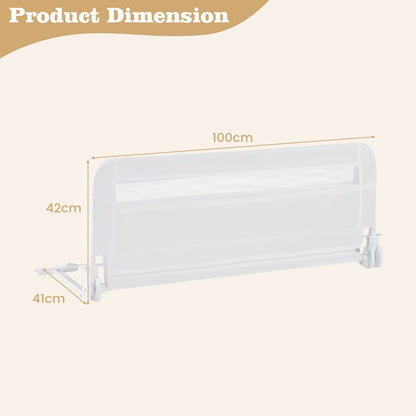 COSTWAY Toddlers Bed Rail Guard 100Cm Foldable Baby Bed Rail-White SVE10047WHBS