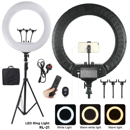 21 Inch LED Ring Light with Stand & Phone Holder – Makeup Beauty Vlogging Video