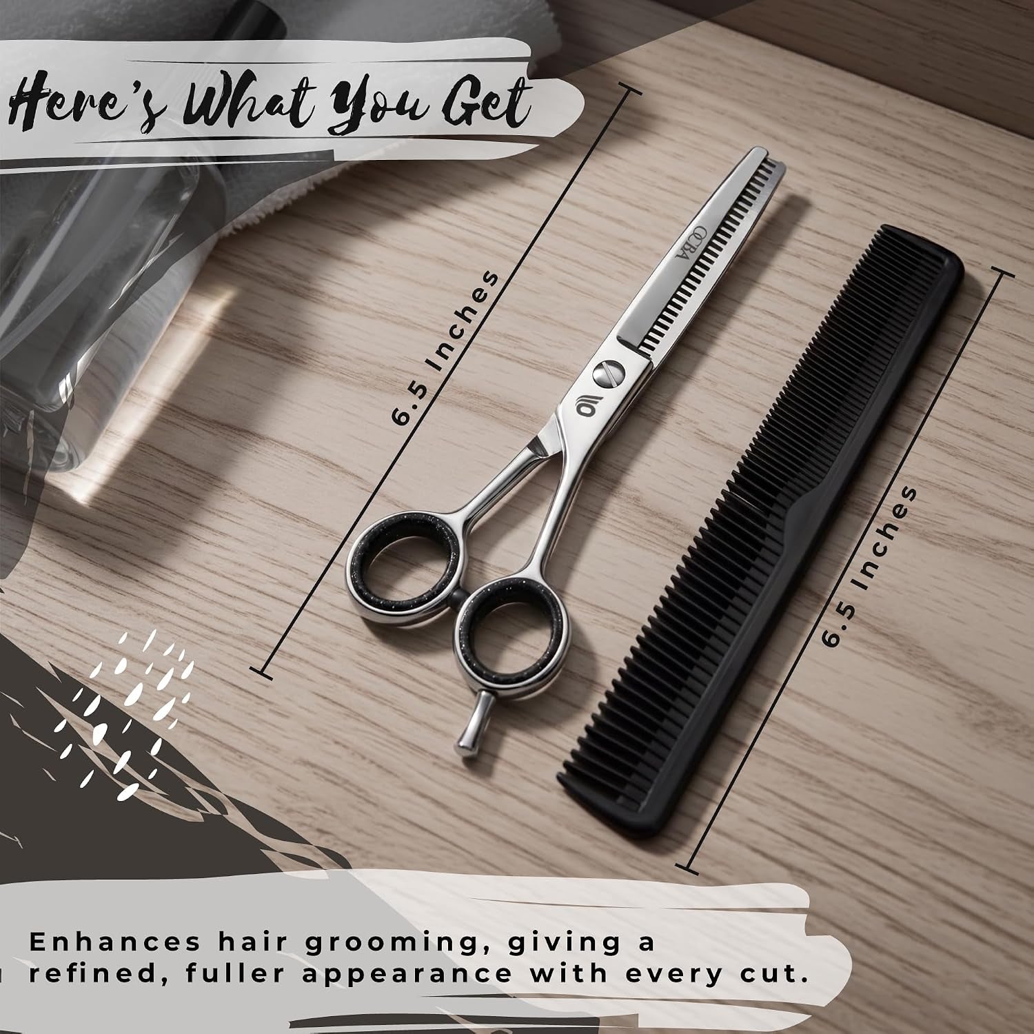 Professional 6" Hairdressing Scissor Sharp Hair Cutting Scissors for Barbers Hairdressers & Stylists Beard & Haircut Scissors for Men & Women (Classic Thinning)