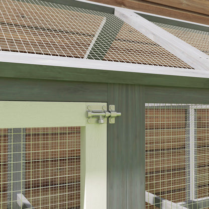 Large Chicken Run, Wooden Chicken Coop W/ Combinable Design-Natural Wood Finish