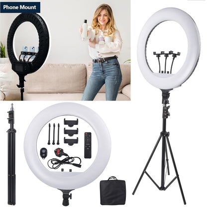 21 Inch LED Ring Light with Stand & Phone Holder – Makeup Beauty Vlogging Video