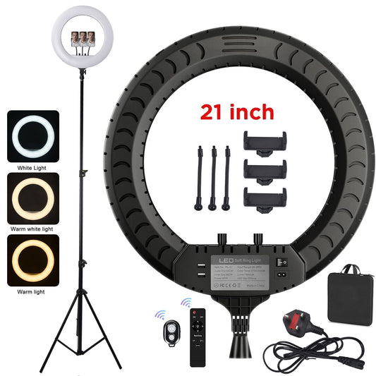 21 Inch LED Ring Light with Stand & Phone Holder – Makeup Beauty Vlogging Video