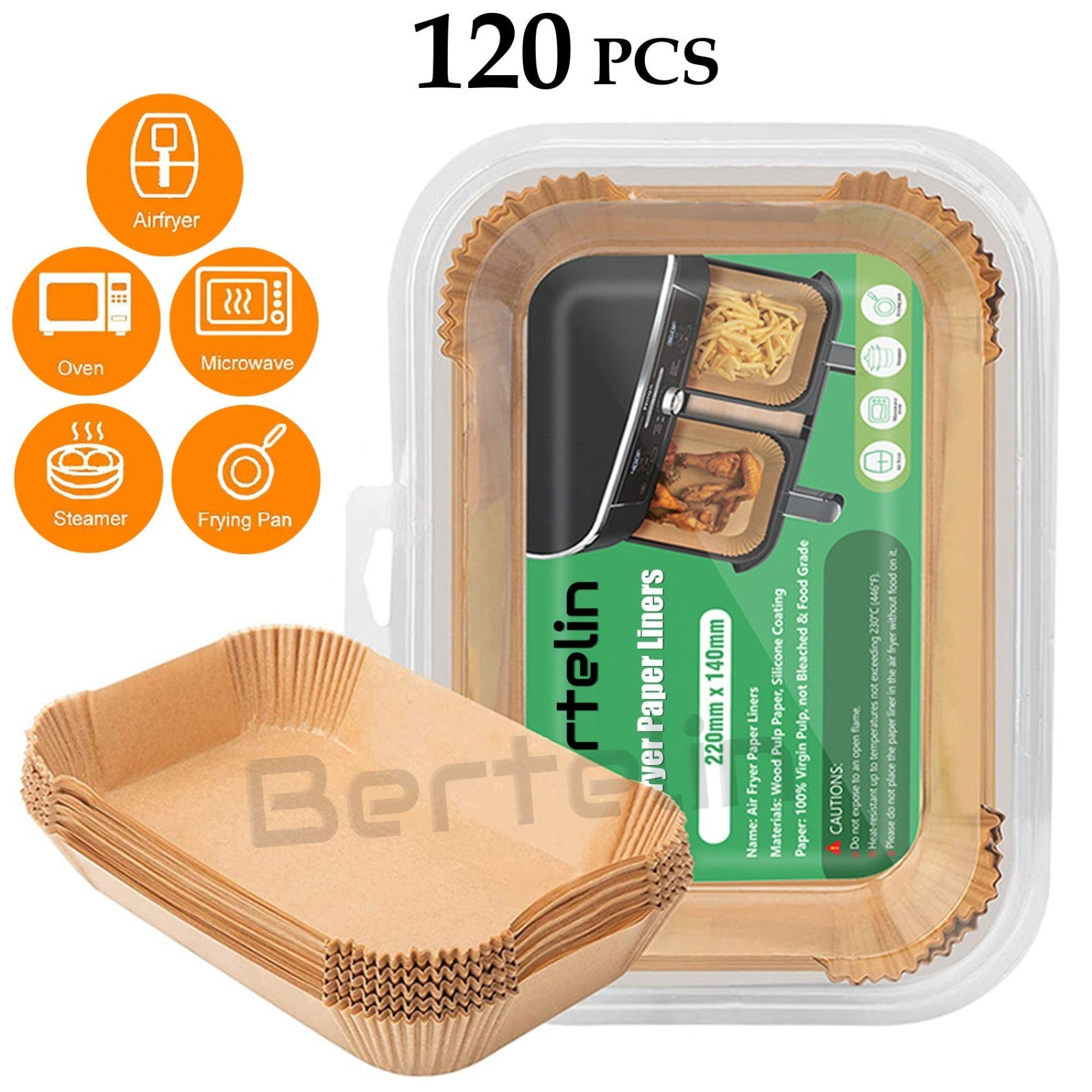 120X Air Fryer Paper Liners Disposable Non Stick Baking Parchment for Ninja