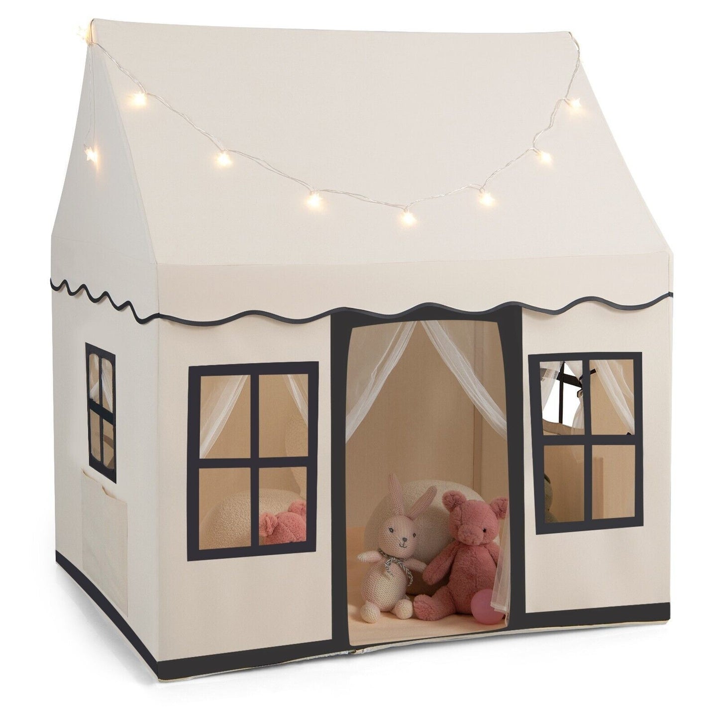 Kids Play Tent Indoor Kids Playhouse with Star Lights Toddler Castle Play Tent