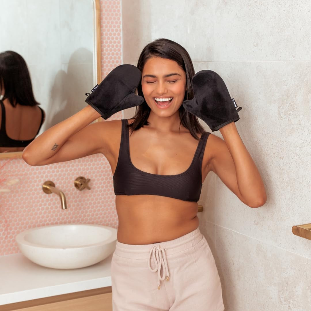 Body Self Tanning Mitt | I Don'T Want Tan on My Hands - Fake Tanner Applicator Glove with Thumb, Streak-Free, Even Application, Velvety Soft Mitten, Reusable, Sunless Tan, Body Lotion