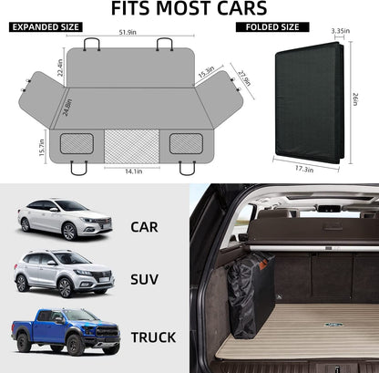 Back Seat Extender for Dogs,Dog Car Cover Bed Inflatable Camping Air Mattress,Dog Hammock Travel Bed,Non Mattress SUV Truck (Grey) (-1)