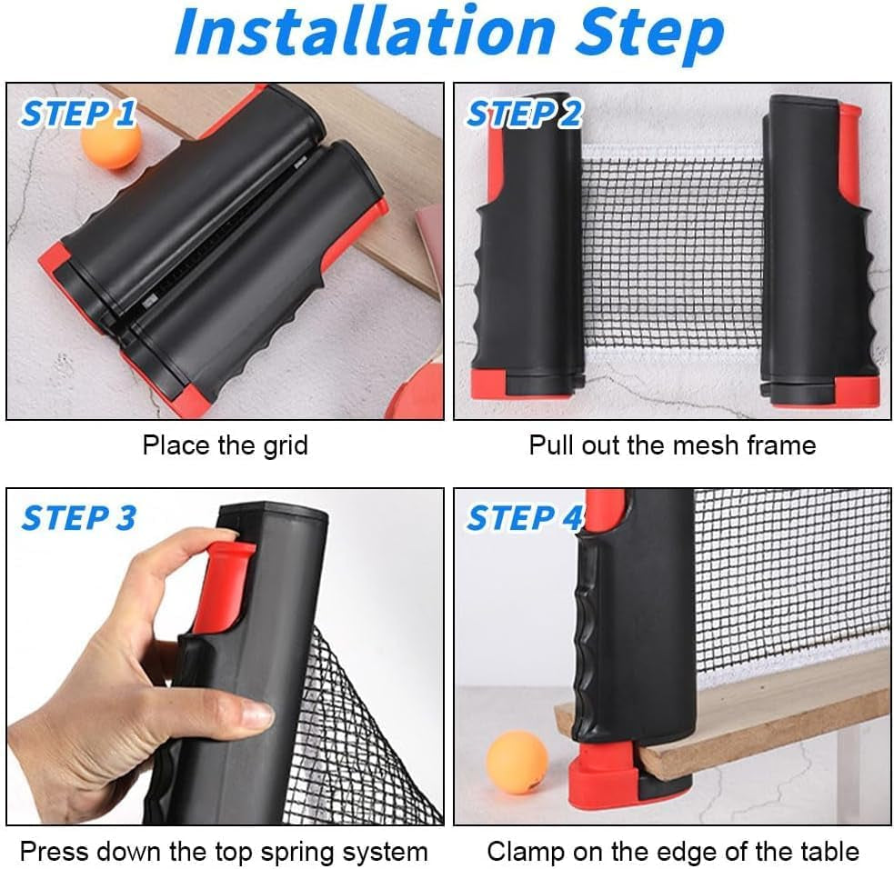 Table Tennis Bats, Wooden Table Tennis Set | Portable Table Tennis Set, 2 Table Tennis Bats, 3 Ping Pong Balls & Carry Bag, for Outdoor/Indoor Daily Practice &Competitions