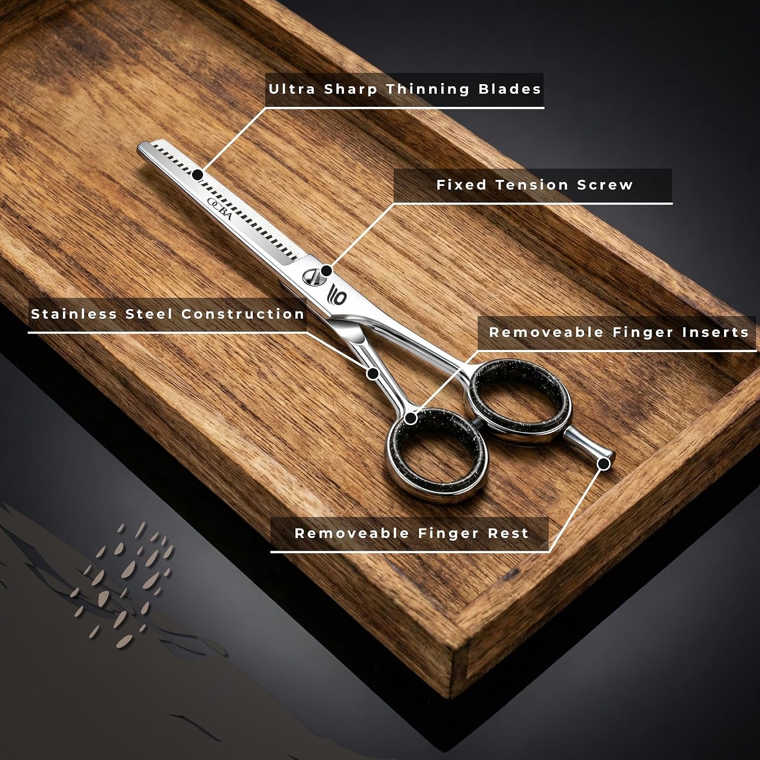 Professional 6" Hairdressing Scissor Sharp Hair Cutting Scissors for Barbers Hairdressers & Stylists Beard & Haircut Scissors for Men & Women (Classic Thinning)
