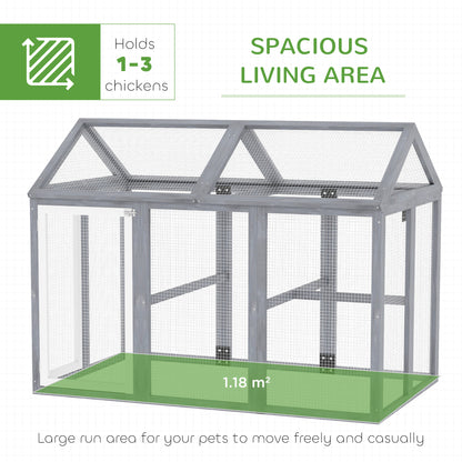 Large Chicken Run, Wooden Chicken Coop W/ Combinable Design-Natural Wood Finish
