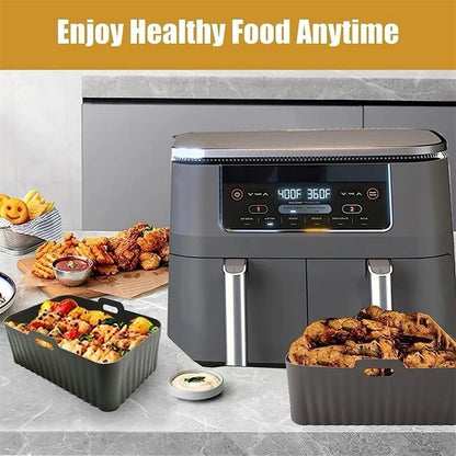 X2 Silicone Air Fryer Liners Ninja Premium Dual Reusable Non-Stick Basket Insert