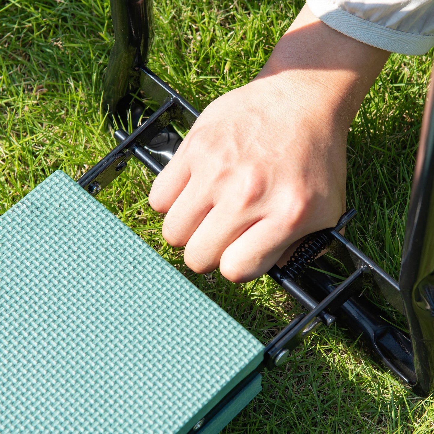 Garden Kneeler 2 in 1 Ergonomic Design Knee Pad Support Bench Foldable, Green