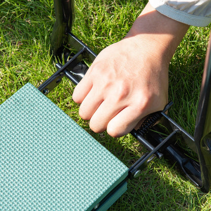 Garden Kneeler 2 in 1 Ergonomic Design Knee Pad Support Bench Foldable, Green