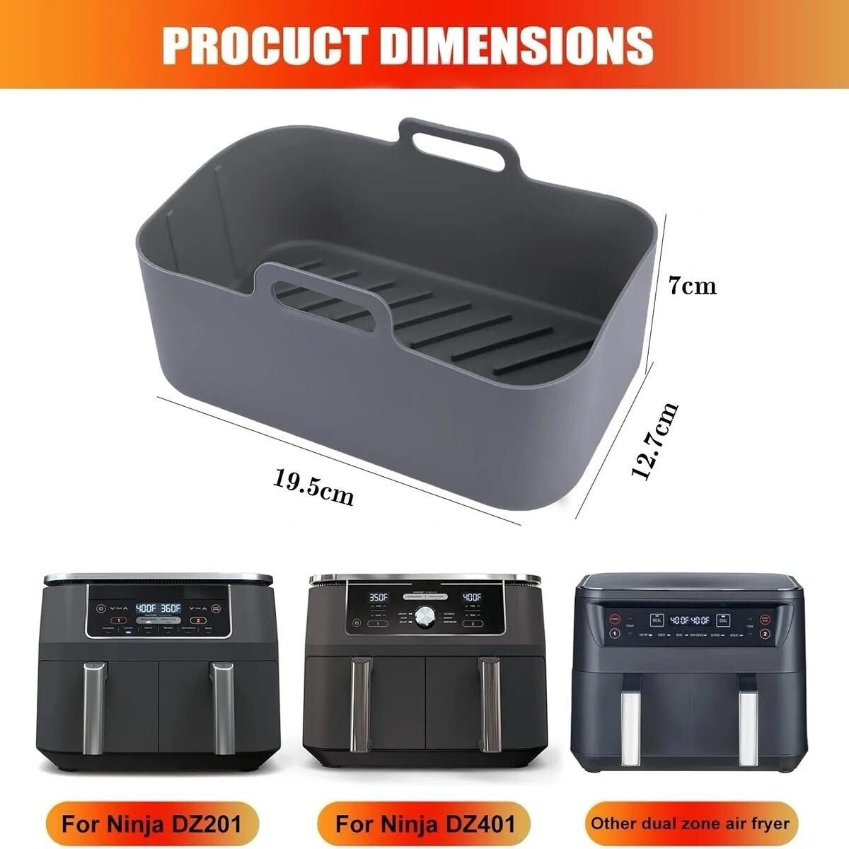 X2 Silicone Air Fryer Liners Ninja Premium Dual Reusable Non-Stick Basket Insert