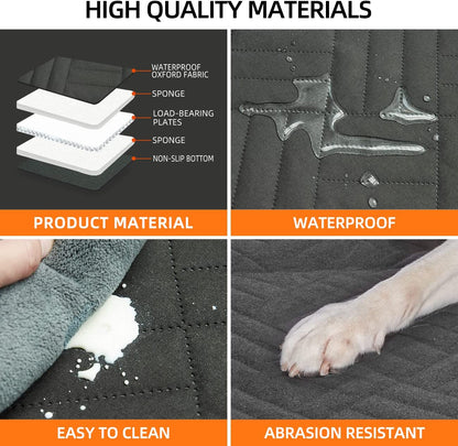 Back Seat Extender for Dogs,Dog Car Cover Bed Inflatable Camping Air Mattress,Dog Hammock Travel Bed,Non Mattress SUV Truck (Grey) (-1)
