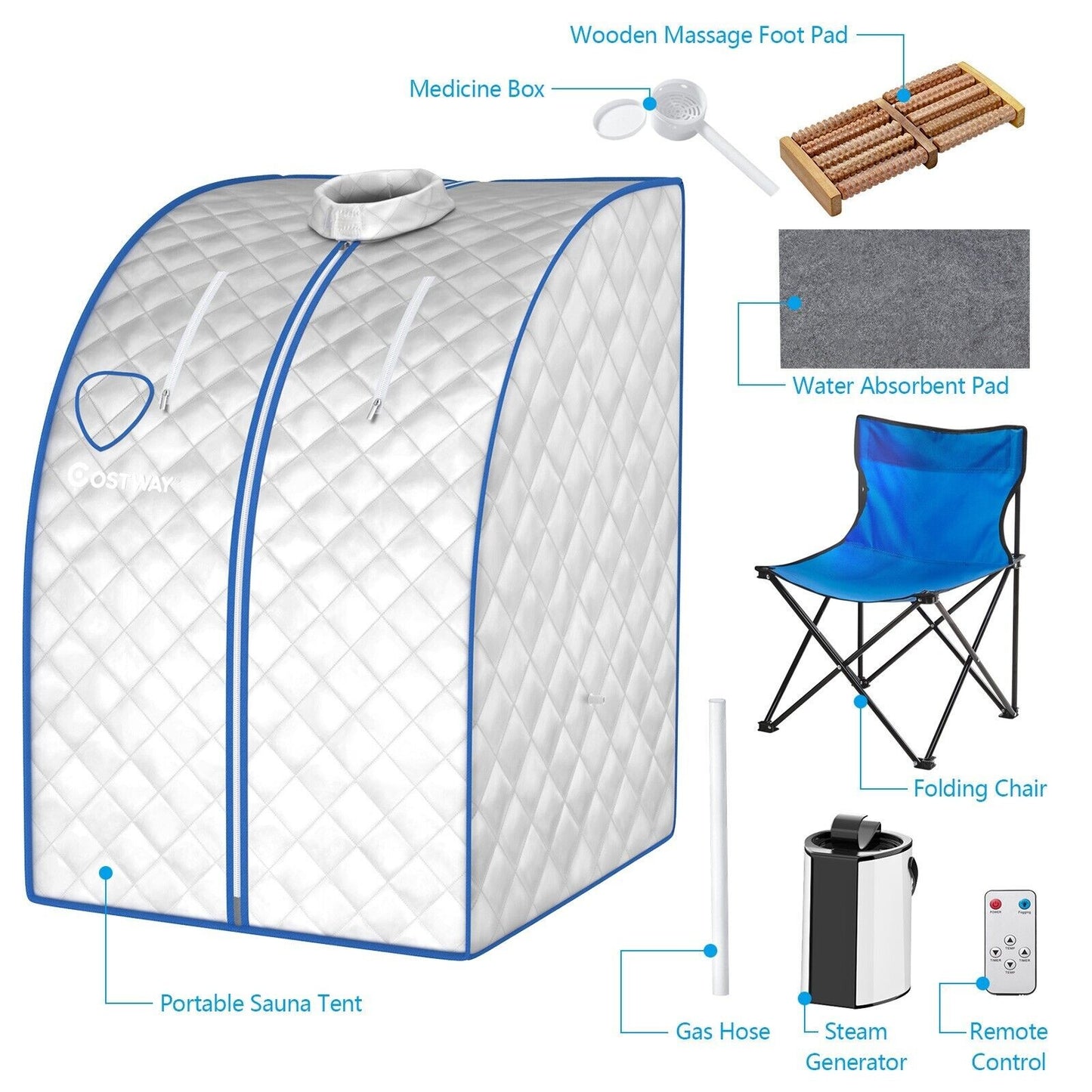3L Portable Steam Sauna Spa Room Full Body Slimming Detox Therapy Tent Indoor