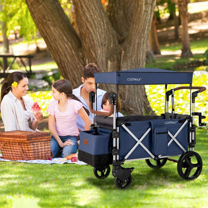 Twin Baby Double Stroller Wagon Push Pull Stroller Wagon Adjustable Handle Bar